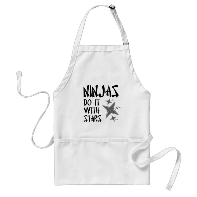 Ninjas Do It With Stars Adult Apron (Front)