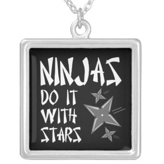 Ninjas Do It With Stars Silver Plated Necklace