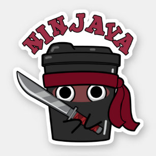 Ninjava Funny Ninja Java Coffee Pun Sticker