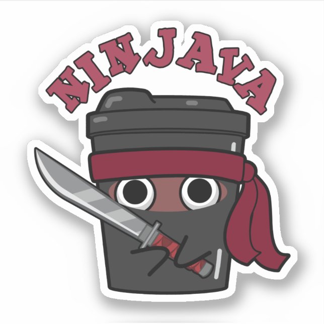 Ninjava Funny Ninja Java Coffee Pun  Sticker (Front)