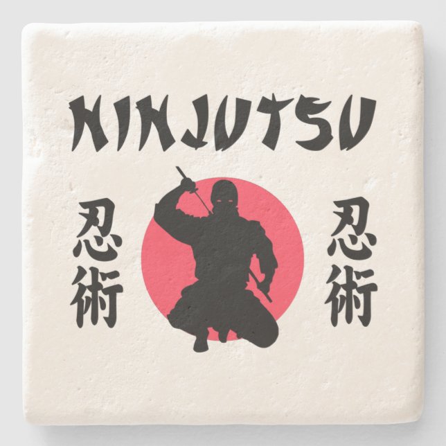 Ninjutsu Rising Sun  Stone Coaster (Front)