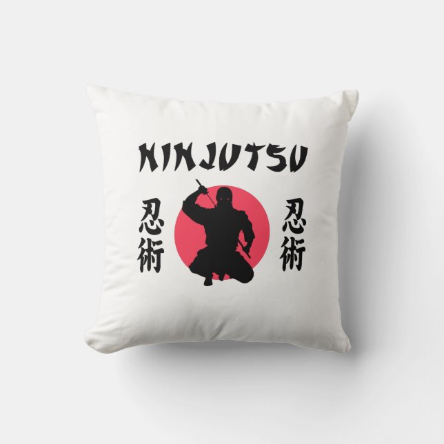 Ninjutsu Rising Sun  Throw Pillow (Front)