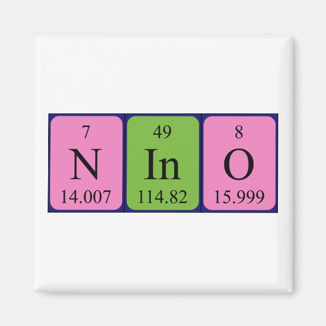 Nino periodic table name magnet (Front)