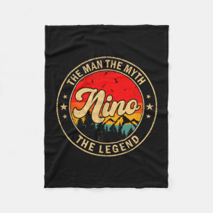 Nino The Man The Myth The Legend Vintage Retro For Fleece Blanket