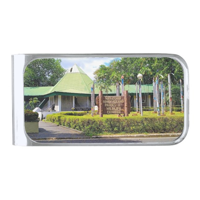 Ninoy Aquino Parks and Wildlife Center in QC Galle Silver Finish Money Clip (Front)