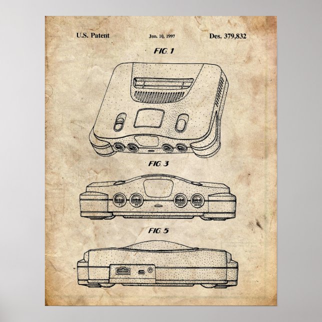 Nintendo 64 Patent Poster (Front)