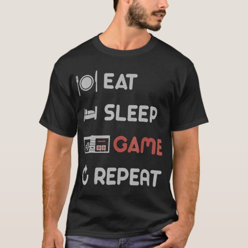 Nintendo Eat Sleep Game Repeat Graphic T_Shirt
