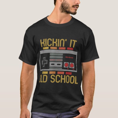 Nintendo NES Retro Kickin It Old School Graphic  T_Shirt