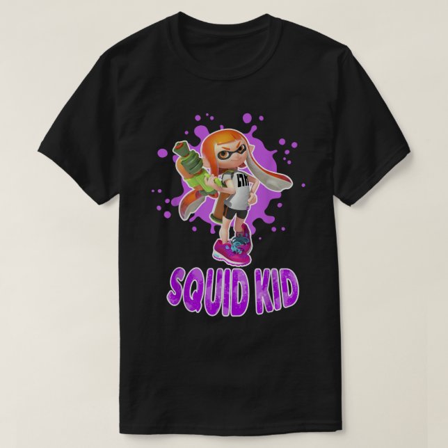 Nintendo Splatoon Squid Kid Pink Splat Graphic T S T-Shirt (Design Front)