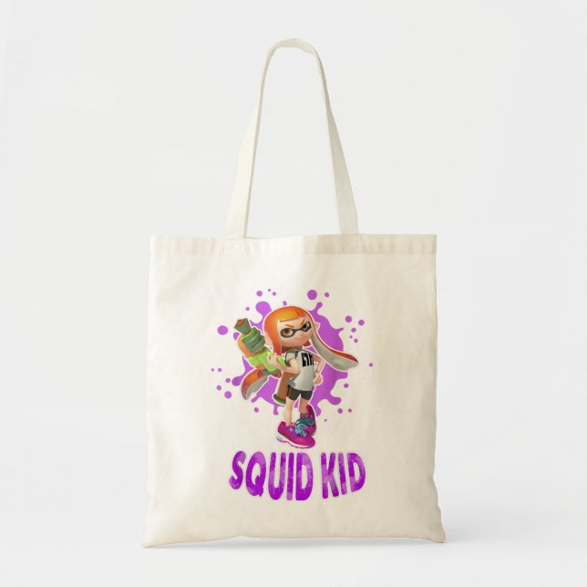 Nintendo Splatoon Squid Kid Pink Splat Graphic T S Tote Bag (Front)
