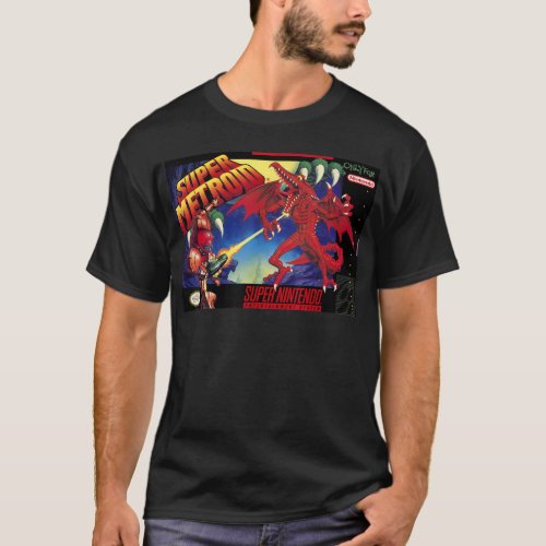 Nintendo Super Metroid Classic Box Art Graphic T_Shirt