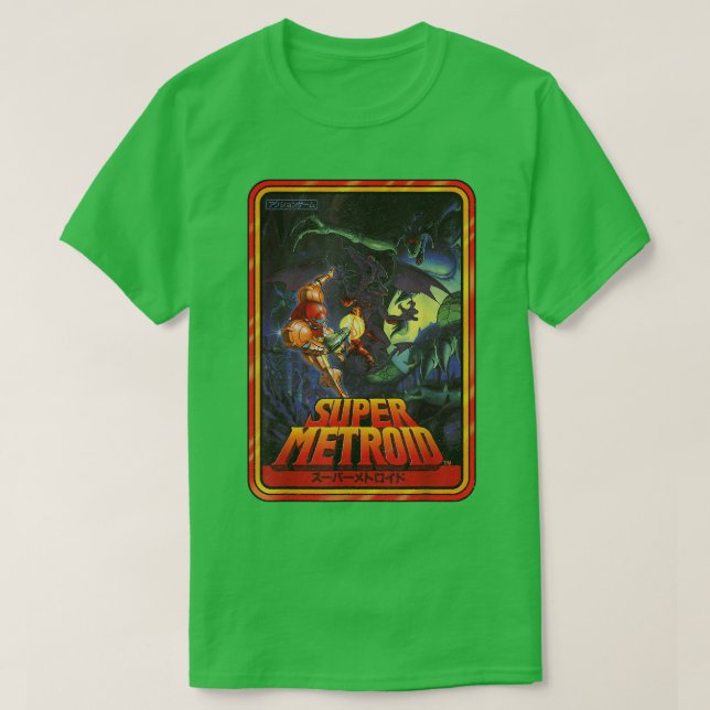 Nintendo Super Metroid Kanji Poster Style Graphic  T-Shirt (Design Front)