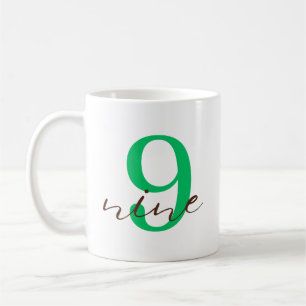 Ninth 9 Year Anniversary with Personalization Coffee Mug