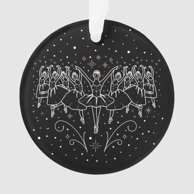Ninth Day of Christmas Acrylic Ornament Black (Front)