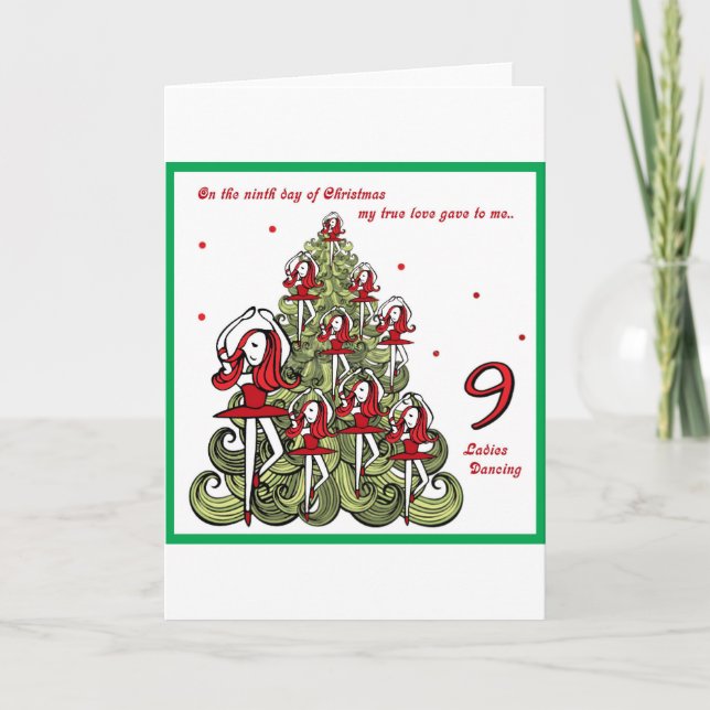 Ninth Day of Christmas Holiday Card (Front)