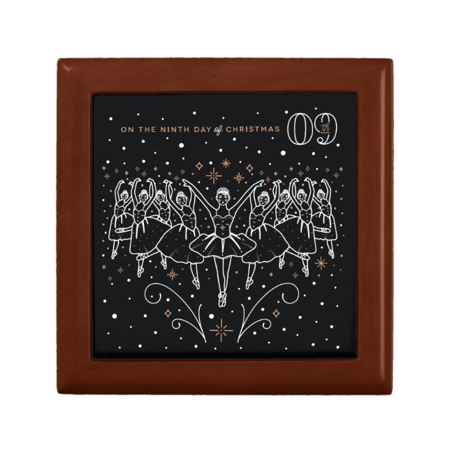 Ninth Day of Christmas Jewelry Gift Keepsake Box (Front)
