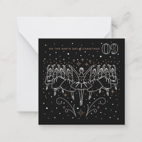 NINTH DAY OF CHRISTMAS  Stationery Note Card
