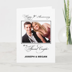 Ninth Wedding Anniversary Custom Name/Photo Card