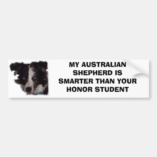 Niobe CO MY AUSTRALIAN SHEPHERD IS SMARTER THA Bumper Sticker