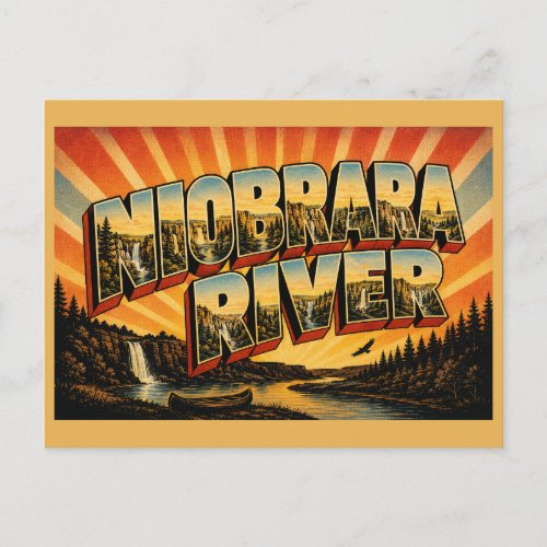 Niobrara River Nebraska Canyon Waterfalls Forest Postcard