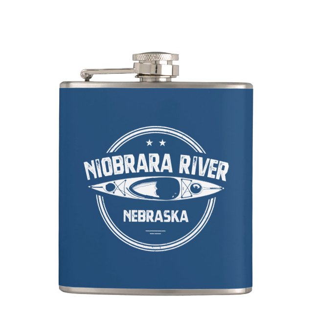 Niobrara River Nebraska Kayaking Flask (Front)