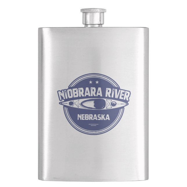 Niobrara River Nebraska Kayaking Flask (Front)