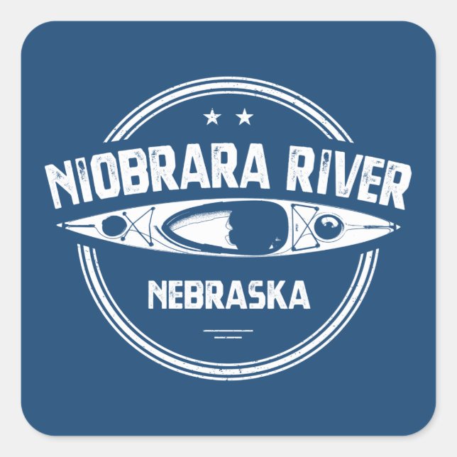 Niobrara River Nebraska Kayaking Square Sticker (Front)