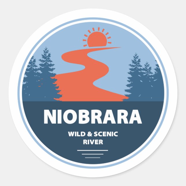 Niobrara Wild And Scenic River Nebraska Classic Round Sticker (Front)