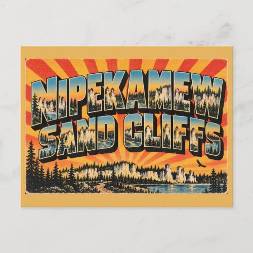 Nipekamew Sand Cliffs SK White Pillars River Art Postcard