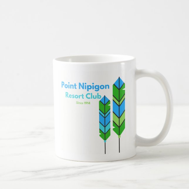 Nipigon Feathers Mug- Blue/Green Coffee Mug (Right)