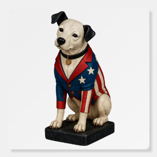 Nipper RCA Victor Dog Art in American Flag Blazer Foam Board