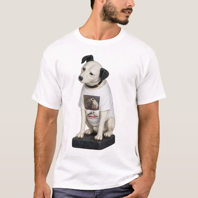 Nipper RCA Victor Dog Wearing Nipper T-Shirt (Front)