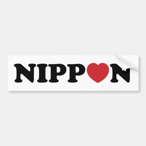 Nippon Love Heart Bumper Sticker