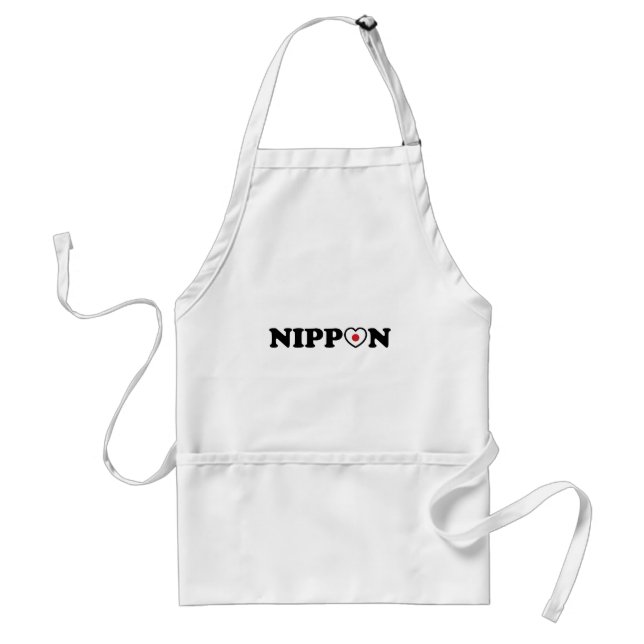 Nippon Love Heart Flag Adult Apron (Front)
