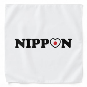 Nippon Love Heart Flag Bandana