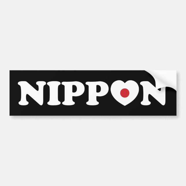 Nippon Love Heart Flag Bumper Sticker (Front)