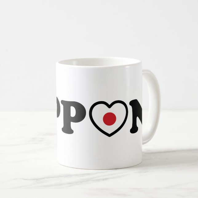 Nippon Love Heart Flag Coffee Mug (Front Right)