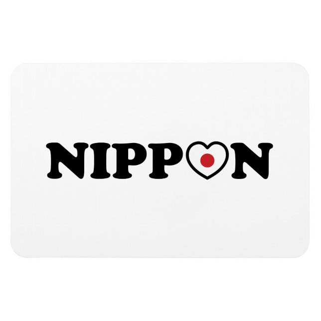 Nippon Love Heart Flag Magnet (Horizontal)