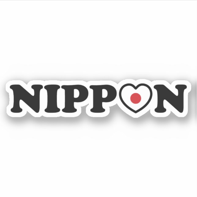 Nippon Love Heart Flag Sticker (Front)