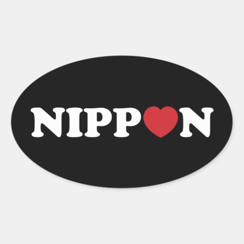 Nippon Love Heart Oval Sticker
