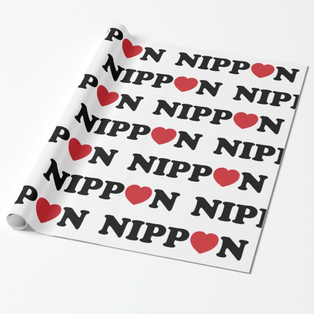 Nippon Love Heart Wrapping Paper (Unrolled)