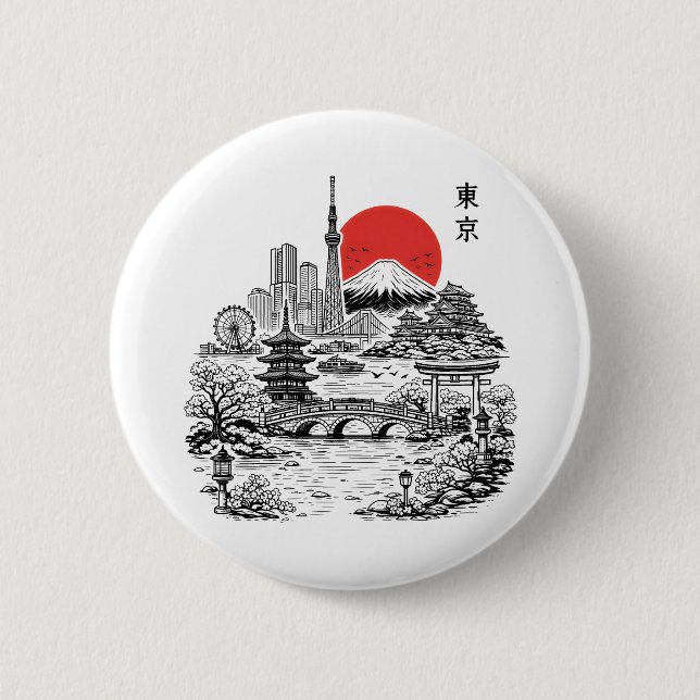 Nippon Sakura Tokyo Sakura  Button (Front)