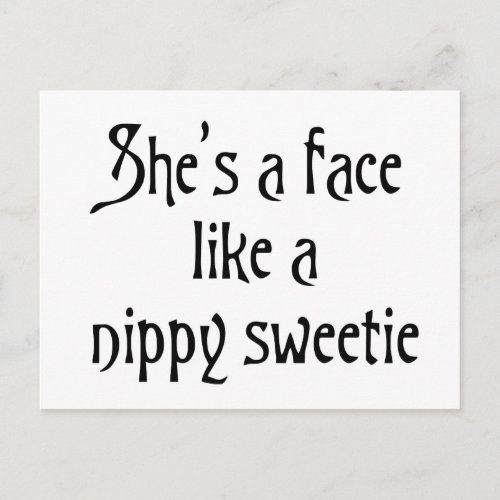 Nippy sweetie glasgow humour banter scottish slang postcard