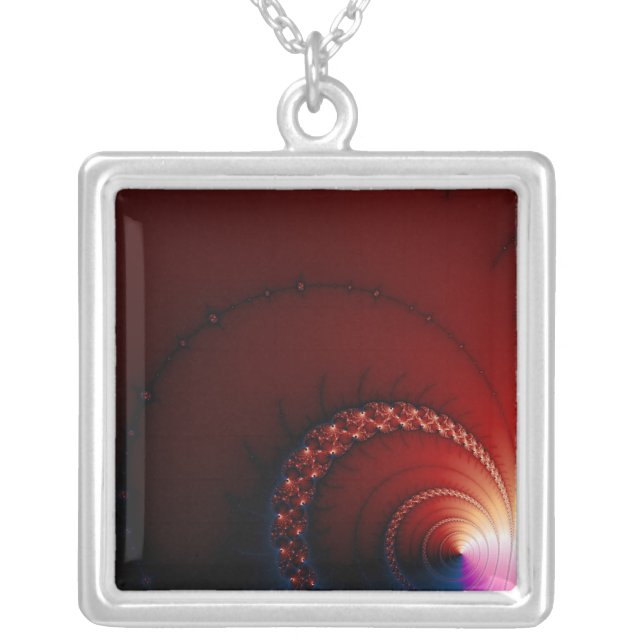 Nips - Fractal Art Silver Plated Necklace (Front)