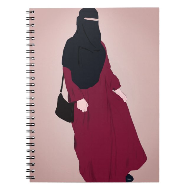 Niqab - Muslimah - Hijab Hand drawn - Hijab Girl  Notebook (Front)