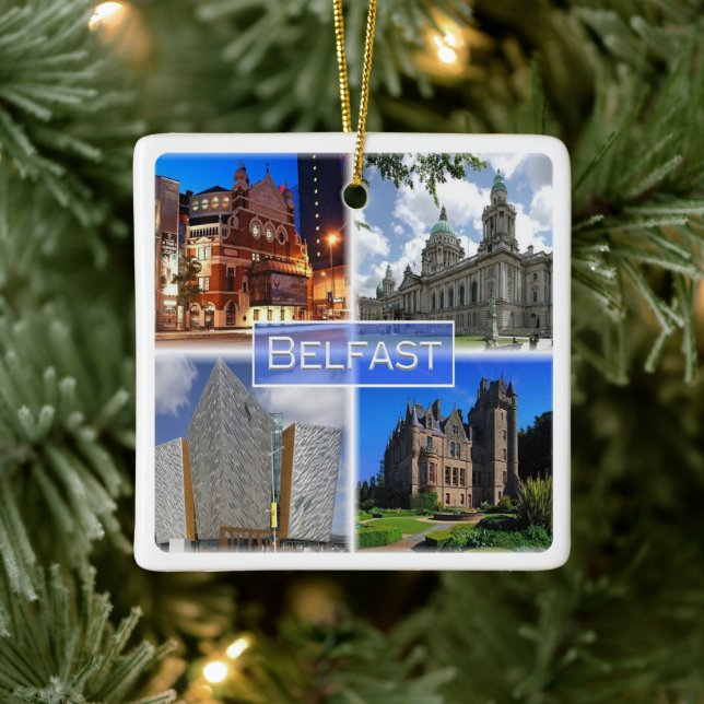 NIR003 BELFAST, Northern Ireland, Ceramic Ornament (Tree)