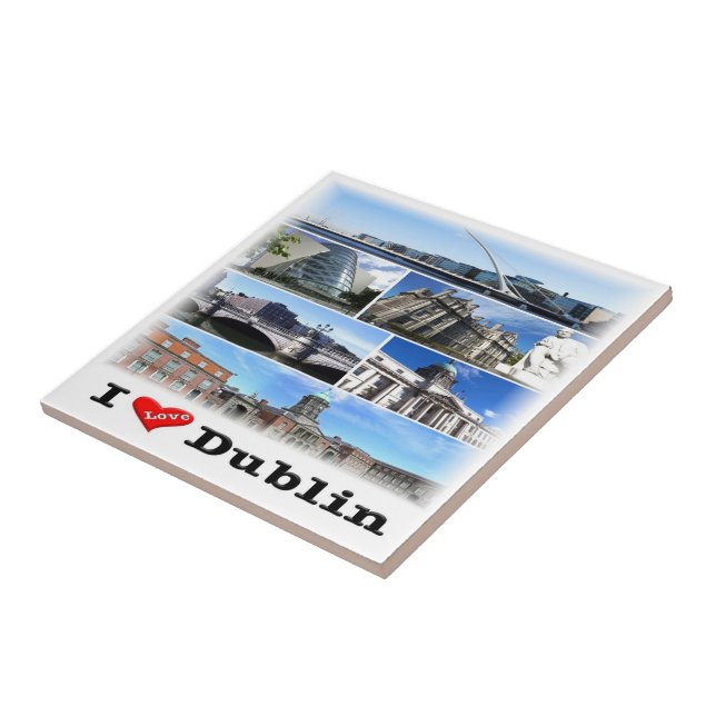 NIR011 DUBLIN "I LOVE", Northern Ireland, Ceramic Tile (Side)