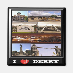 NIR015 DERRY "I LOVE", Northern Ireland, Fridge Magnet