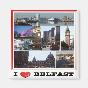 NIR016 BELFAST "I LOVE", Northern Ireland, Fridge Magnet