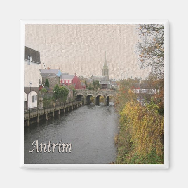 NIR019 ANTRIM, Northern Ireland, Fridge Magnet (Front)
